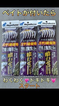 ハヤブサ 落し込みキツネ太地シルバー&ホロフラッシャー6本鈎 針10号